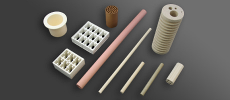 Ceramic insulators for heaters, crucibles and heat-resistant parts